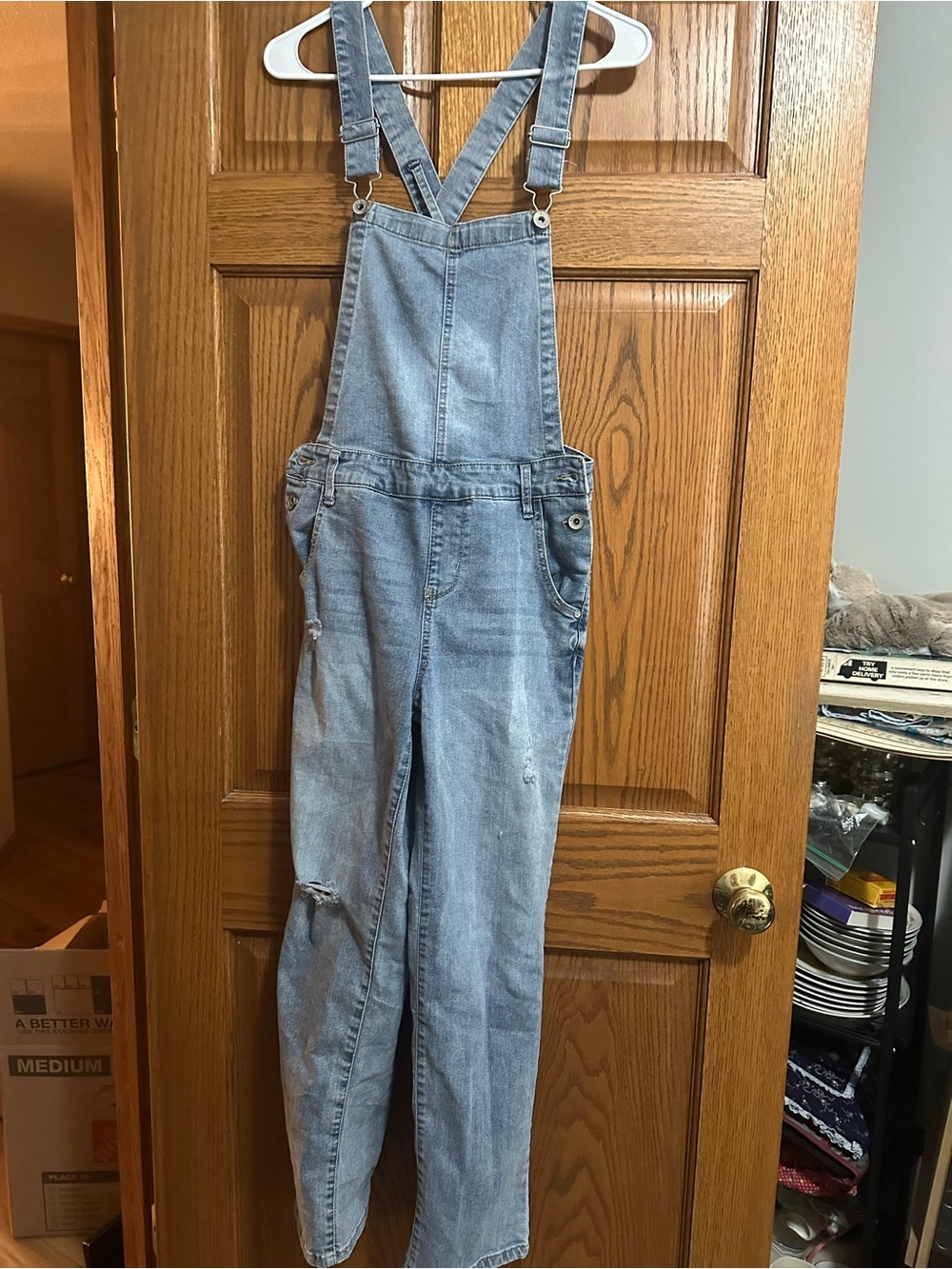 Women’s Wallflower Light Wash Denim Overalls size M